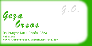 geza orsos business card