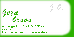 geza orsos business card